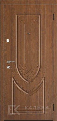 Фото «Металлическая дверь чёрная с геометрией ореховая классика внутри №21»